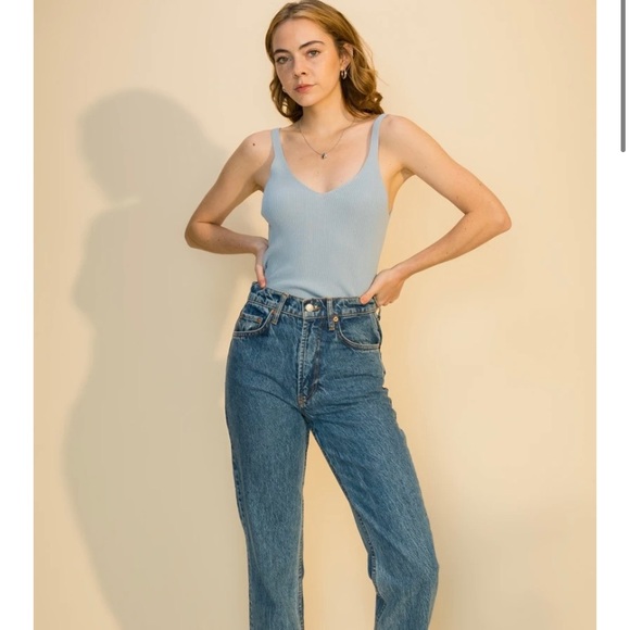 New Ribbed Blue Tank - Picture 3 of 5